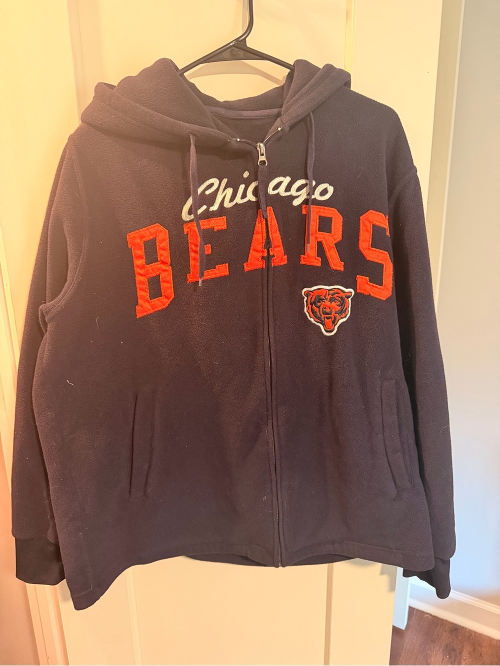 NFL Chicago Bears Navy and Orange Full-Zip Hoodie Jacket